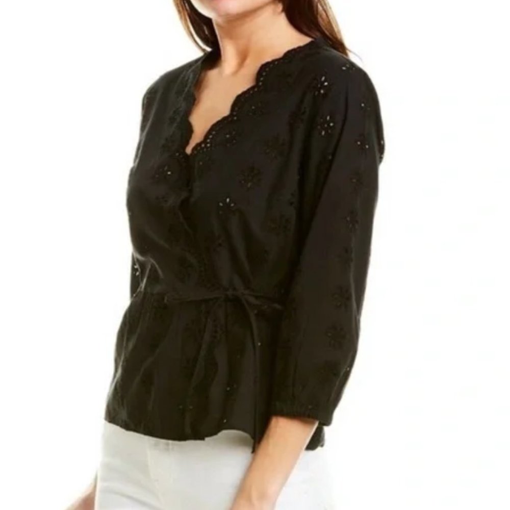 NWT Madewell Scalloped Eyelet Wrap Top XS